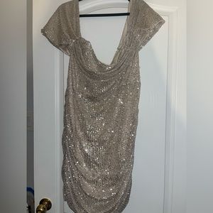 Plus size off the shoulder Sequin dress